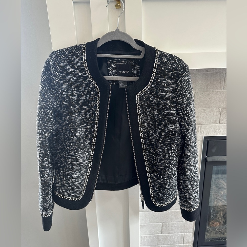 SPANNER tweed wool blend Blazer | size 4